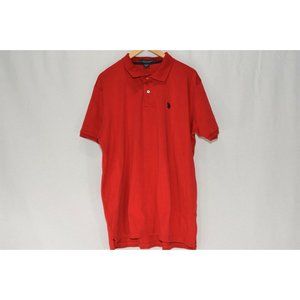 U.S. Polo Assn Men Red 100% Cotton Collar Polo T-Shirt Size XL